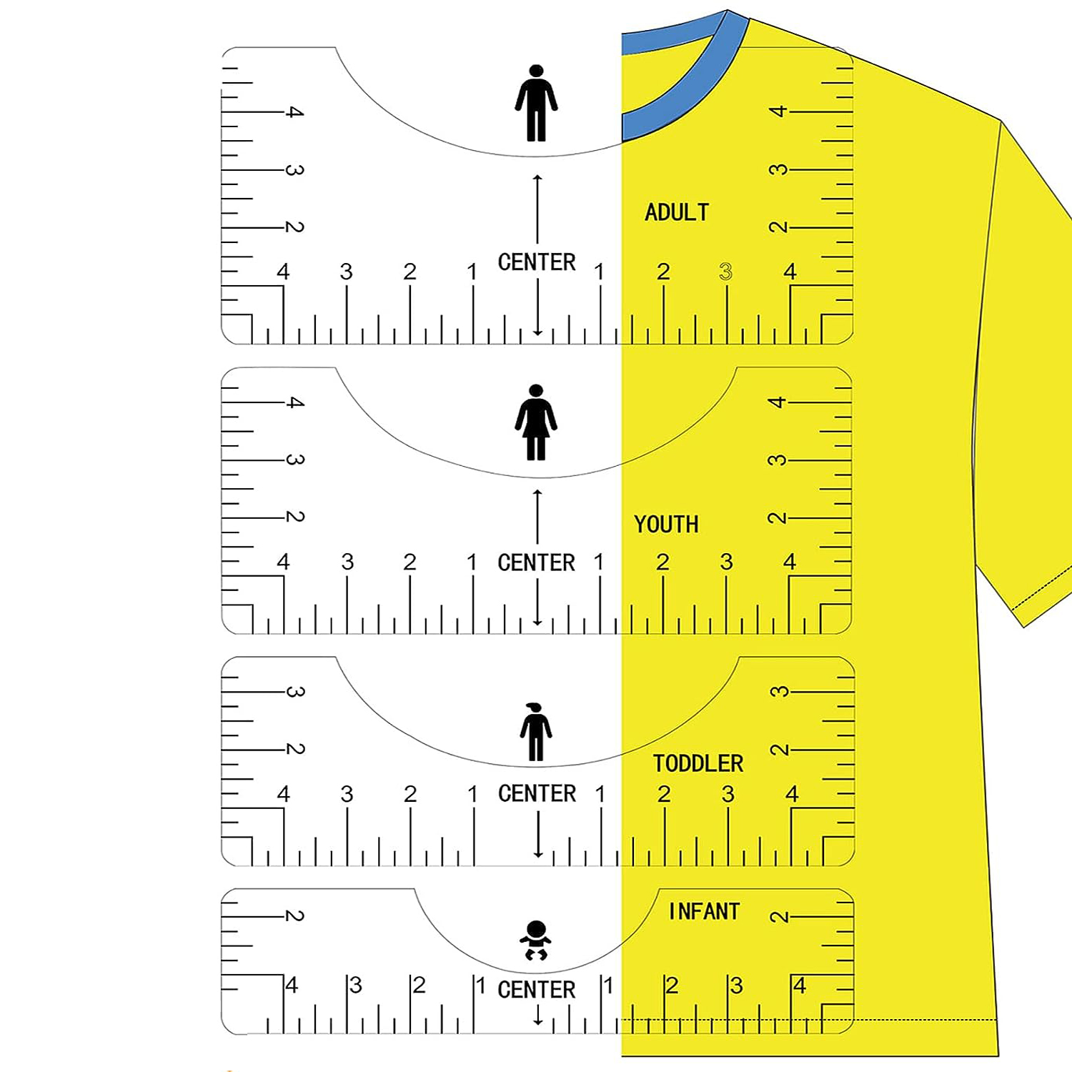 Transparent 4Pcs T-Shirt Ruler - Embroidery Hub incelemesi ve fiyatı