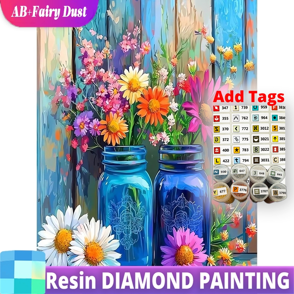 Resin Fairy Dust AB DIY Diamon - Embroidery Daisy Flower incelemesi ve fiyatı