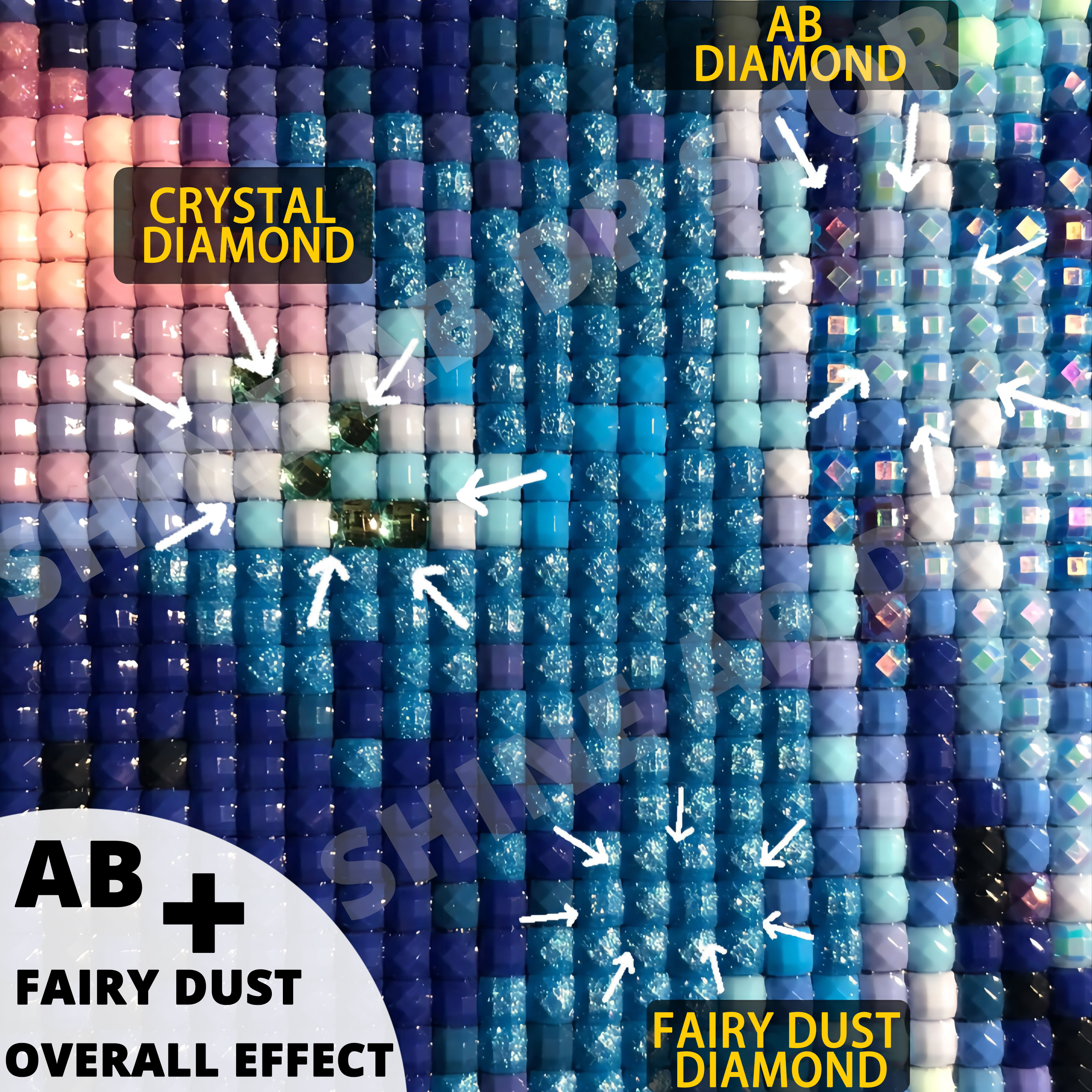Resin Fairy Dust AB DIY Diamon - Embroidery Daisy Flower incelemesi ve fiyatı