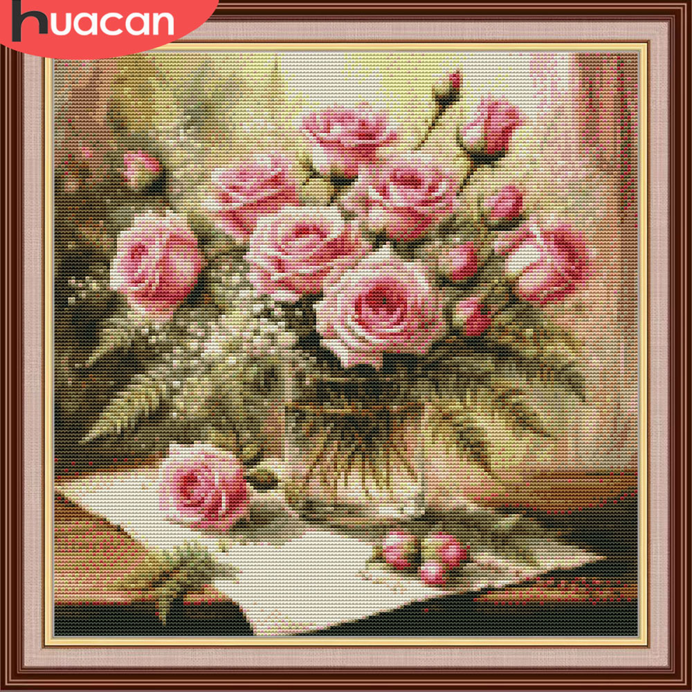HUACAN Cross Stitch Kits Rose  - Embroidery X Stitch incelemesi ve fiyatı