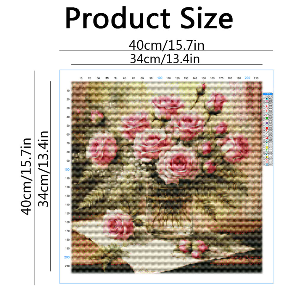 HUACAN Cross Stitch Kits Rose  - Embroidery X Stitch incelemesi ve fiyatı