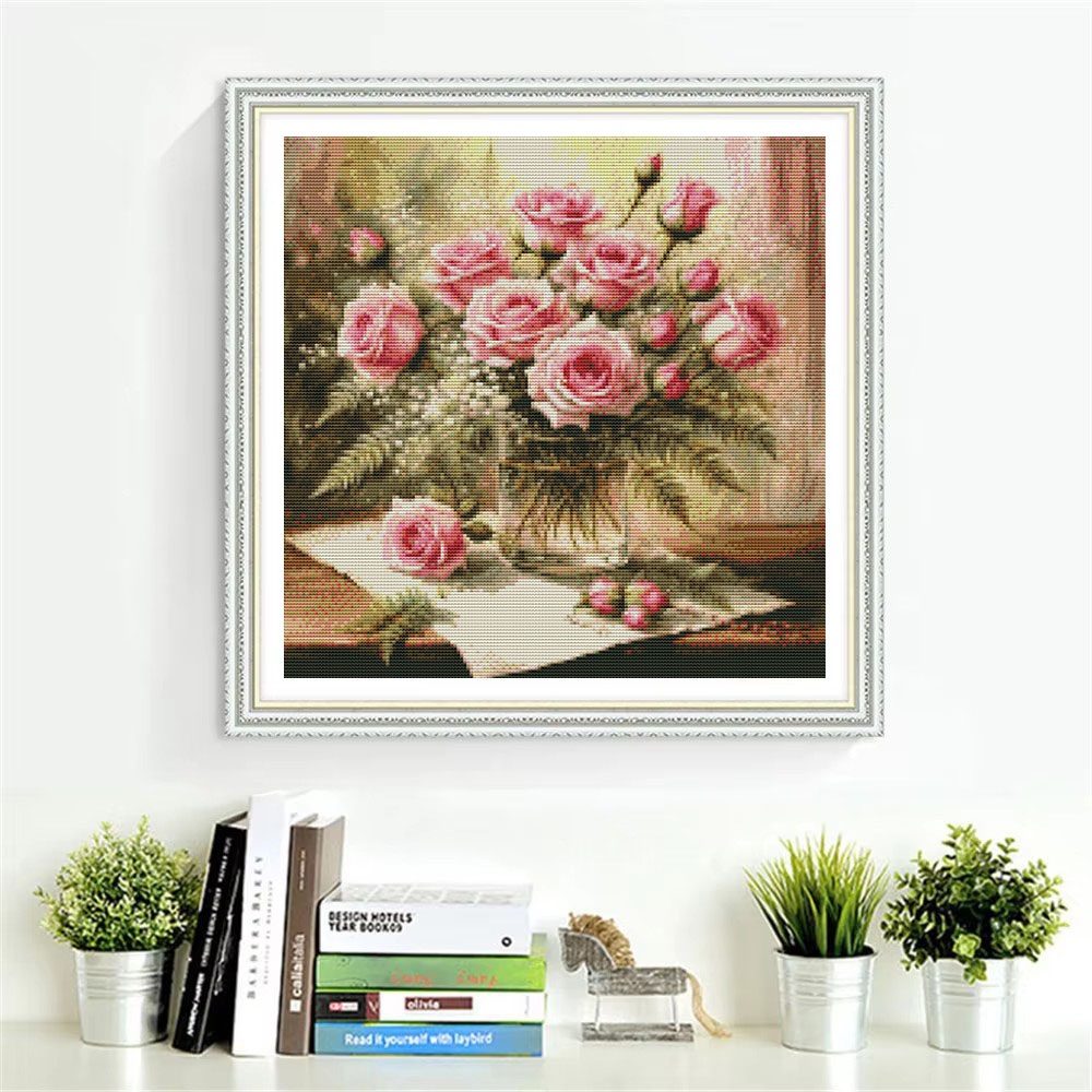 HUACAN Cross Stitch Kits Rose  - Embroidery X Stitch incelemesi ve fiyatı
