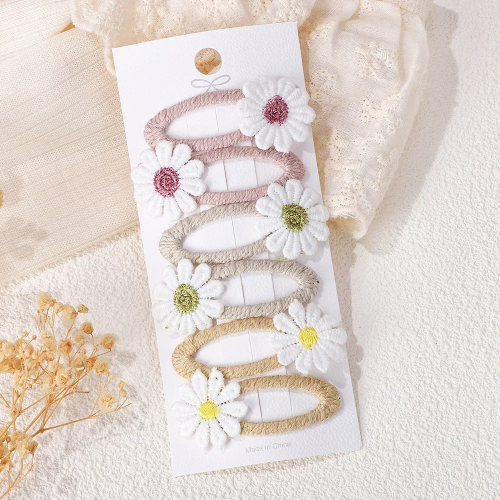 6PCS Cute Daisy Flower Hair Cl - Embroidery Daisy Flower incelemesi ve fiyatı