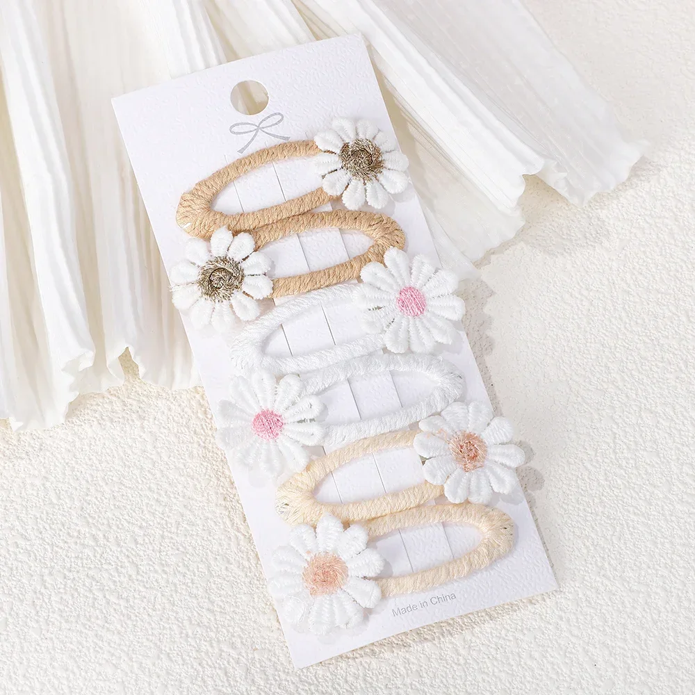 6PCS Cute Daisy Flower Hair Cl - Embroidery Daisy Flower incelemesi ve fiyatı