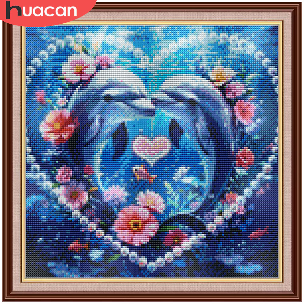 HUACAN Cross Stitch Sets Dolph - Embroidery Daisy Flower incelemesi ve fiyatı