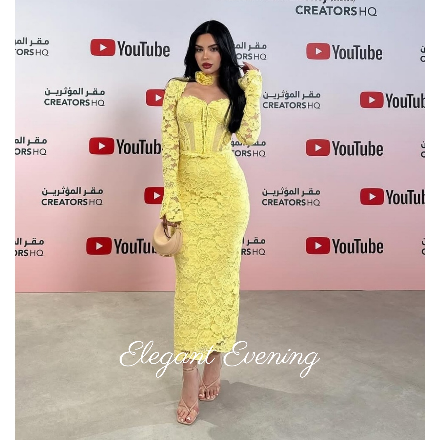 Yellow Lace Prom Dress Mermaid - Embroidery Yellow Flower incelemesi ve fiyatı