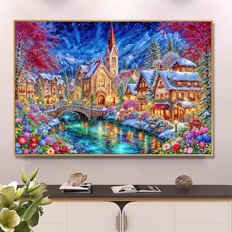 9ct 100x75cm Winter Church Emb - Embroidery X Stitch incelemesi ve fiyatı