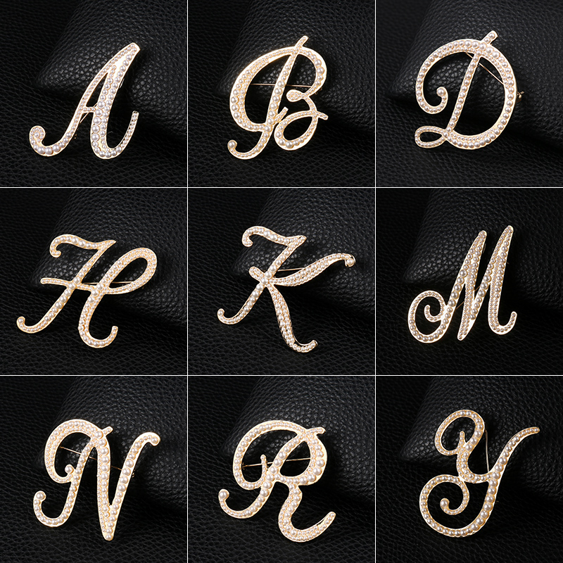 English Letters A-Z Pearl Broo - Embroidery Letter M incelemesi ve fiyatı
