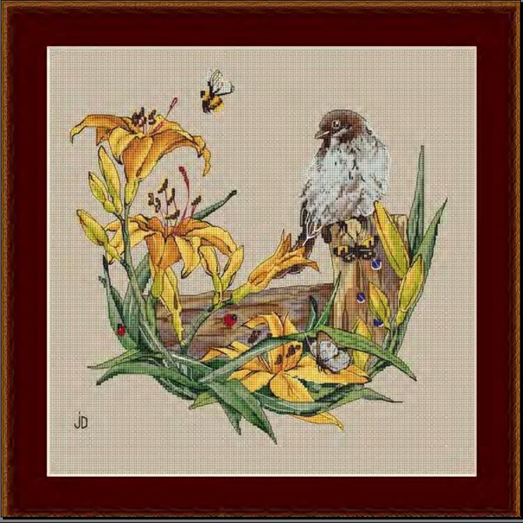 Cross Stitch Kits Cross stitch - Embroidery Yellow Flower incelemesi ve fiyatı